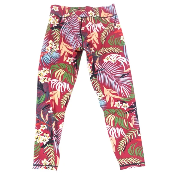 MinkPink Move Tropical Leggings Womens Large Pink Stretch - Picture 3 of 10